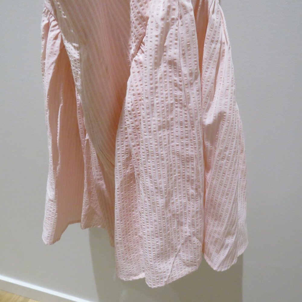 LUCY IN THE SKY Striped Crinkle Halter Dress in Pink Cocktail Pastel - Size M - Picture 13 of 15